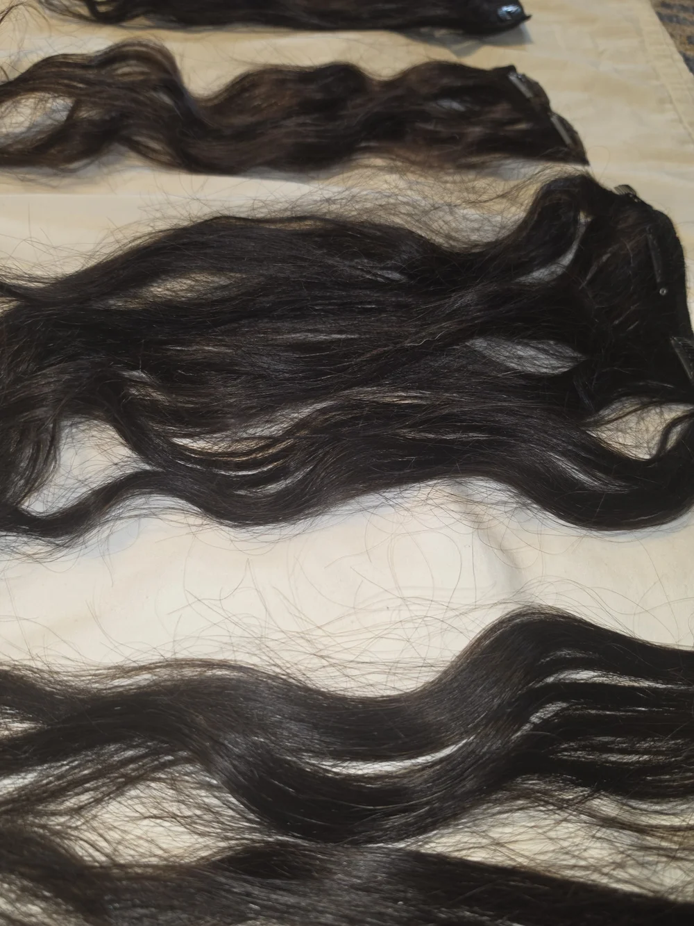 Black/Brown Wavy Clip-In Hair Extensions - 2 FULL SETS! Premium Remy Synthetic